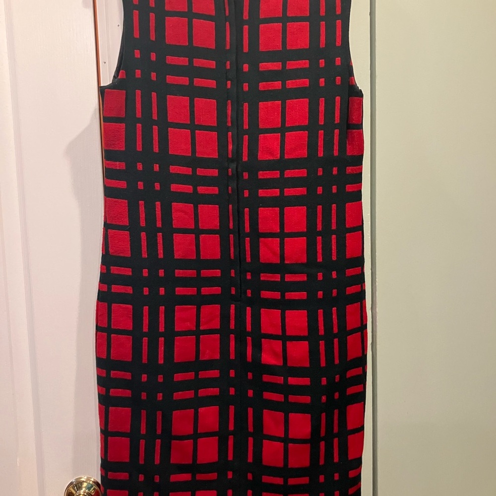 Red and Black Plaid Cape Coat - Picture 3 of 6